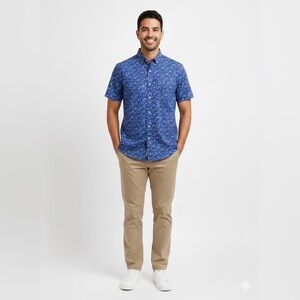 The Southern Shirt Company Blue Patterned Button Down